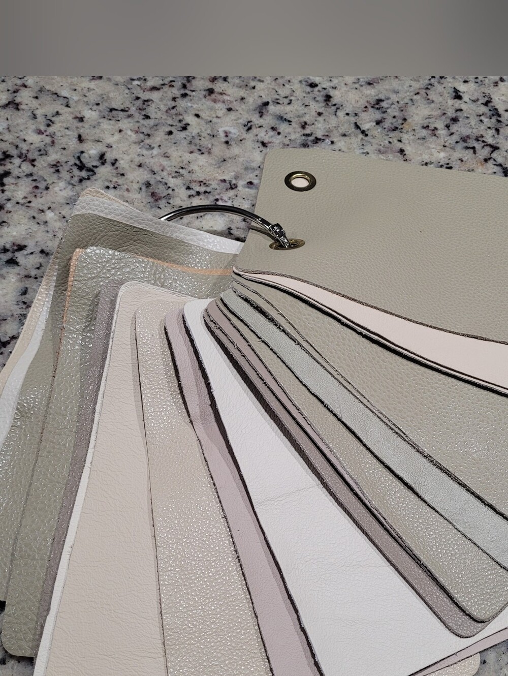 Leather Swatch Light Beige Colors 20 Piece